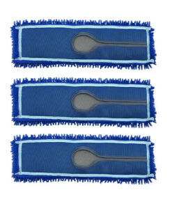 SOGA 3X 100x22 Blue Microfiber Flat Mop Floor Cleaning Pads Rotating Dust Remover