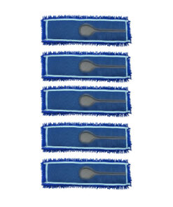 SOGA 5X 100x22 Blue Microfiber Flat Mop Floor Cleaning Pads Rotating Dust Remover