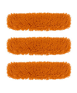SOGA 3X 60x12 Orange Microfiber Flat Mop Floor Cleaning Pads Rotating Dust Remover