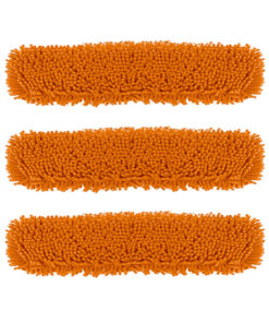 SOGA 3X 80x12 Orange Microfiber Flat Mop Floor Cleaning Pads Rotating Dust Remover