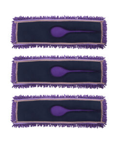 SOGA 3X 90x22 Purple Microfiber Flat Mop Floor Cleaning Pads Rotating Dust Remover