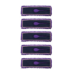 SOGA 5X 90x22 Purple Microfiber Flat Mop Floor Cleaning Pads Rotating Dust Remover