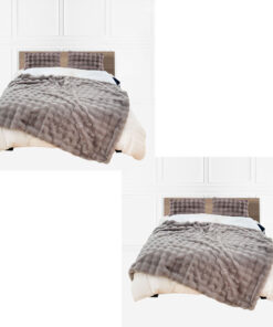 SOGA 2X 200cm Grey Fur Fuzzy Super Soft and Cozy Fluffy Throw Blanket