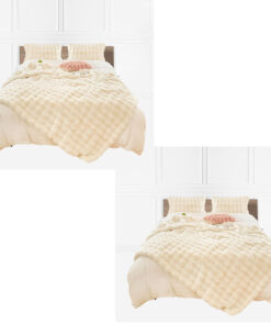 SOGA 2X 200cm Creamy White Fur Fuzzy Super Soft and Cozy Fluffy Throw Blanket