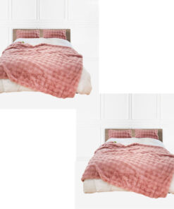 SOGA 2X 200cm Pink Fur Fuzzy Super Soft and Cozy Fluffy Throw Blanket