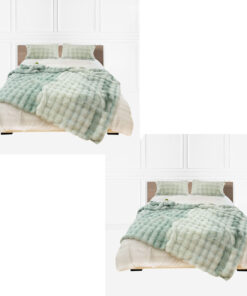 SOGA 2X 200cm Light Green Fuzzy Super Soft and Cozy Fluffy Throw Blanket