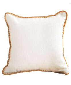 SOGA 45cm Warm Wood Tone & Apricot Shell Edged Square Throw Pillow