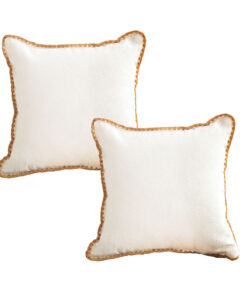 SOGA 2X 45cm Warm Wood Tone & Apricot Shell Edged Square Throw Pillow