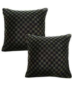 SOGA 2X 45cm Urban Light Luxury Pillow Dark Night Green Checkered Square Throw Pillow