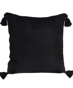 SOGA 45X Black Vintage Butterfly Pillow Tassel Velvet Square Throw Pillow