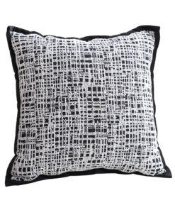 SOGA 45cm Vintage Leopard Print Sofa Black & White Grid Wide Edge Square Throw Pillow