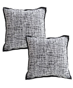 SOGA 2X 45cm Vintage Leopard Print Sofa Black & White Grid Wide Edge Square Throw Pillow