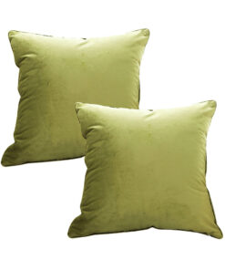 SOGA 2X 454cm Subtle Fluorescent Green Foliage Velvet Square Throw Pillow