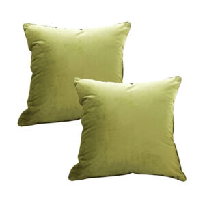 SOGA 2X 454cm Subtle Fluorescent Green Foliage Velvet Square Throw Pillow