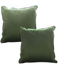 SOGA 2X 45cm Subtle Army Green Foliage Velvet Square Throw Pillow