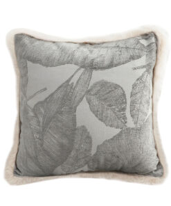 SOGA 45cm Wabi-sabi Raised Embroidery Leaf & Square Throw Pillow