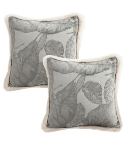 SOGA 2X 45cm Wabi-sabi Raised Embroidery Leaf & Square Throw Pillow