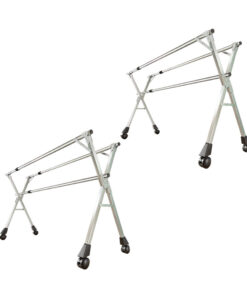 SOGA 2X 200cm Portable Drying Rack Clothes Steel Laundry Rack Foldable Space-Saving Laundry Holder 3 Poles