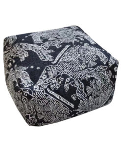 SOGA 55x30cm Black Squared Soft Pouffe Seat Cushion Elegant Home Accent D?cor Stylish Footstool