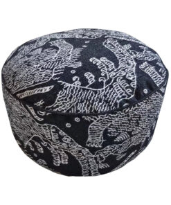 SOGA 50x30CM Black Round Soft Pouffe Seat Cushion Elegant Home Accent D?cor Stylish Footstool