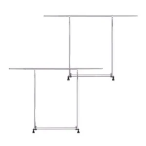 SOGA 2X  240cm Stainless Steel Floor-Standing Clothes Rack - Durable and Space-Saving Laundry Organizer