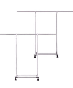 SOGA 2X 180cm Stainless Steel Floor-Standing Clothes Rack - Durable and Space-Saving Laundry Organizer