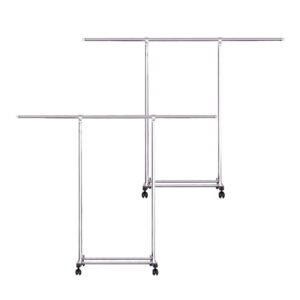 SOGA 2X 180cm Stainless Steel Floor-Standing Clothes Rack - Durable and Space-Saving Laundry Organizer