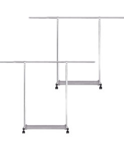 SOGA 2X 200cm Stainless Steel Floor-Standing Clothes Rack - Durable and Space-Saving Laundry Organizer