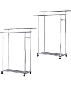 SOGA 2X 120cm Stainless Steel Floor-Standing Clothes Rack - Durable and Space-Saving Laundry Organizer