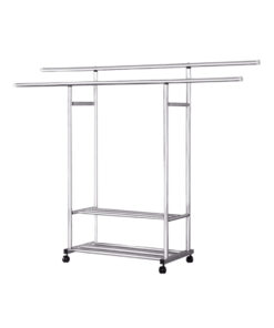 SOGA 200cm Stainless Steel Floor-Standing Clothes Rack - Durable and Space-Saving Laundry Organizer