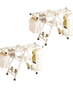 SOGA 2X 160cm Portable Wing Shape Clothes Drying Rack Foldable Space-Saving Laundry Holder