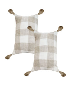 SOGA 2X 35CM Pillow Lumbar Cover Decorative Plaid Farmhouse Cushion Throw Pillow