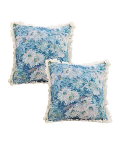 SOGA 2X 50cm Oil Painting Shabby Chic Style Handmade Full Floral Needlepoint Throw Pillow