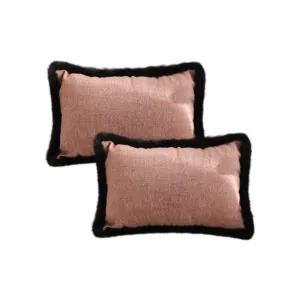 SOGA 2X 35cm Mid-century Style Raised Embroidery Texture Edged Lumbar Throw  Pillow