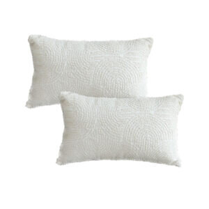 SOGA 2X 35cm Lumbar Pillow Embroidered Decorative Linen Cover Stitch Story Throw Pillow