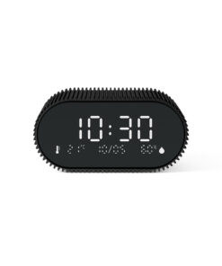 Lexon Ray Clock Lcd Alarm Clock With Temperature / Humidity Display - Black