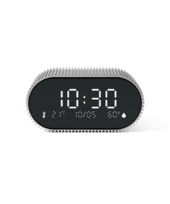 Lexon Ray Clock Lcd Alarm Clock With Temperature / Humidity Display - Alu Polish