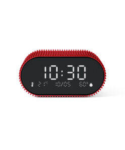 Lexon Ray Clock Lcd Alarm Clock With Temperature / Humidity Display - Red