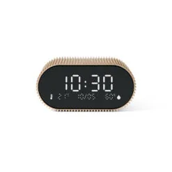 Lexon Ray Clock Lcd Alarm Clock With Temperature / Humidity Display - Gold