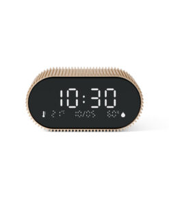 Lexon Ray Clock Lcd Alarm Clock With Temperature / Humidity Display - Gold