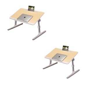SOGA 2X 60X40cm Wood Small Laptop Bed Portable Foldable Study Table Adjustable