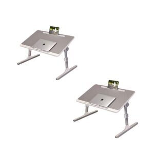 SOGA 2X 60X40cm Grey Small Laptop Bed Portable Foldable Study Table Adjustable