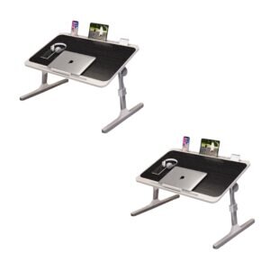 SOGA 2X 60X40cm Black Small Laptop Bed Portable Foldable Study Table Adjustable