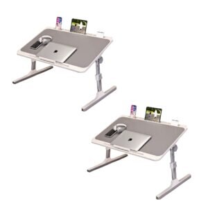 SOGA 2X 70X45cm Grey Small Laptop Bed Portable Foldable Study Table Adjustable