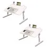 SOGA 2X 70X45cm White Small Laptop Bed Portable Foldable Study Table Adjustable