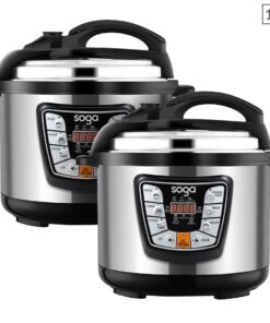 SOGA 2X Stainless Steel Electric Pressure Cooker 10L Nonstick 1600W