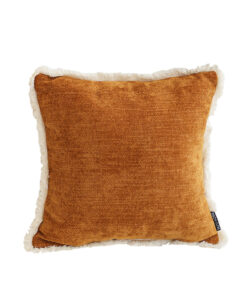 SOGA 45cm Throw Pillow Sunset Orange Chenille Textured with Tassels Stylish Square Cozy Home Decor