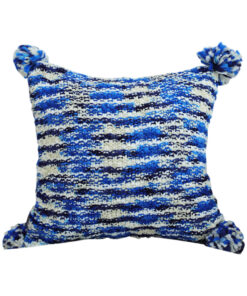 SOGA 45cm Throw Pillow Deep Sea Blue Gradient Dyed Decorative Soft Square for Couch or Bed