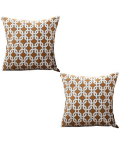 SOGA 2X 45cm Brown Checkered Chain Jacquard Square Pillow Decorative Cushion for Living Room