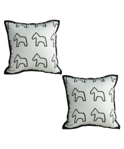 SOGA 2X 45cm Throw Pillow White Teddy Fleece Square Pony Design Decorative Cushion for Living Room